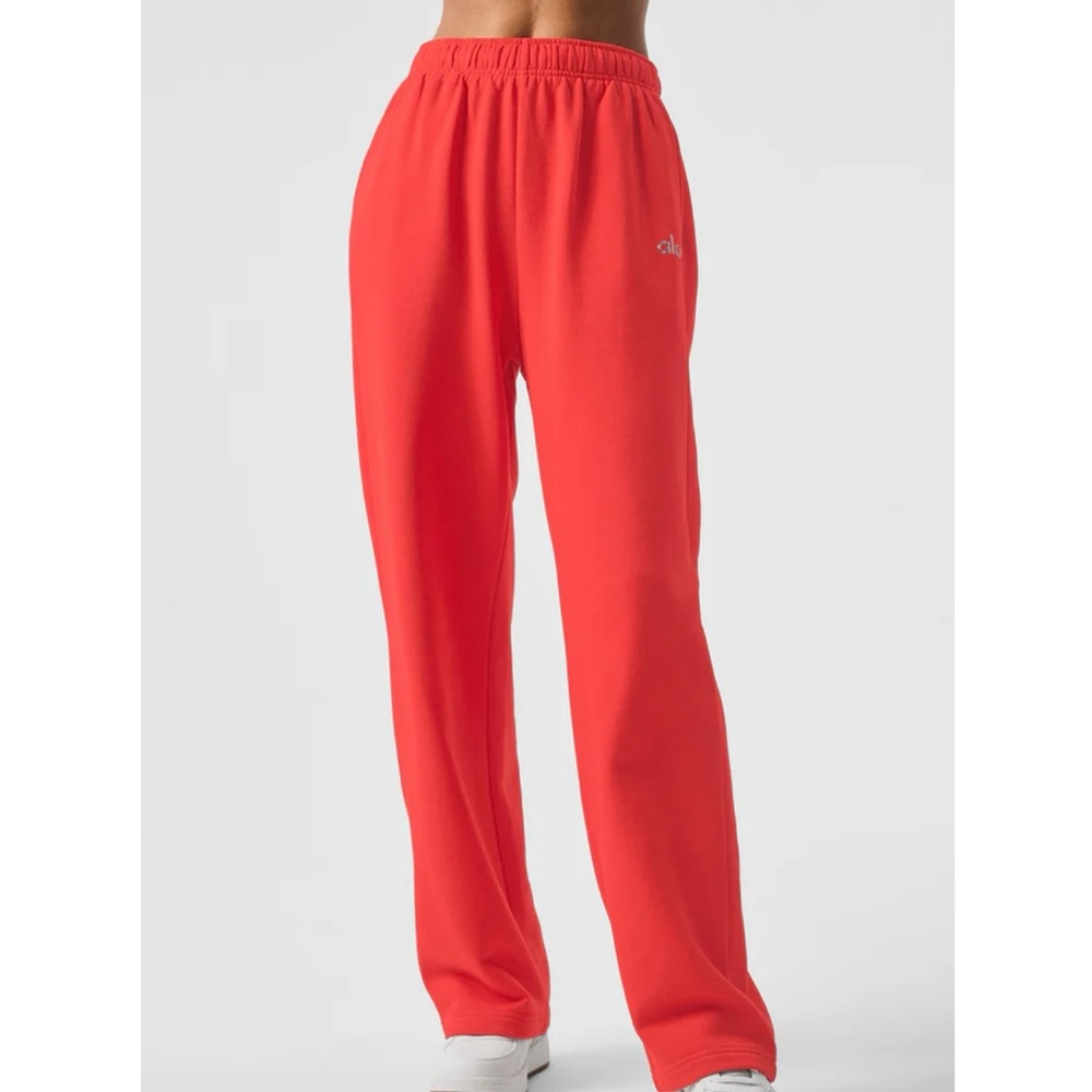 ALO Yoga Red Joggers with Relaxed Fit and Tapered Silhouette